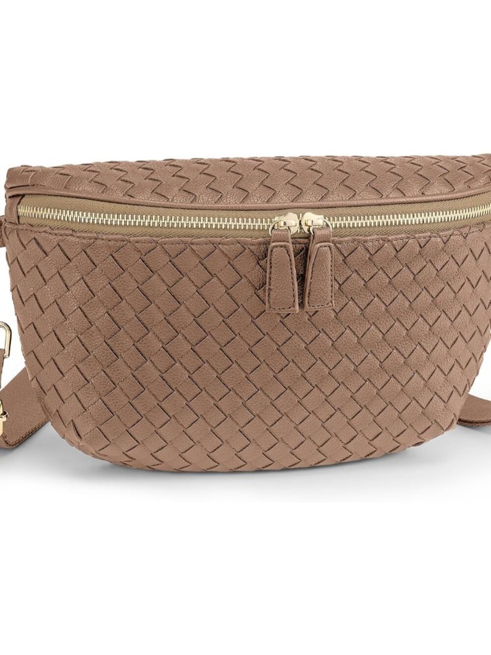 KALIDI Woven Crossbody Bag for Women Travel Vegan Leather Belt Bum Bag Fanny Pac